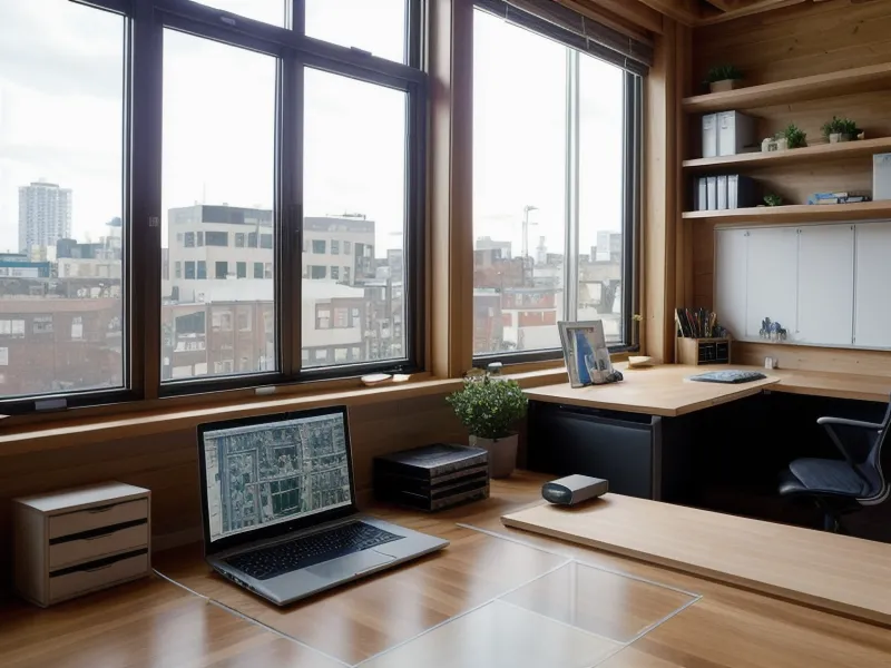 Planos arquitectónicos profesionales impresos con escalímetro en un estudio de diseño.