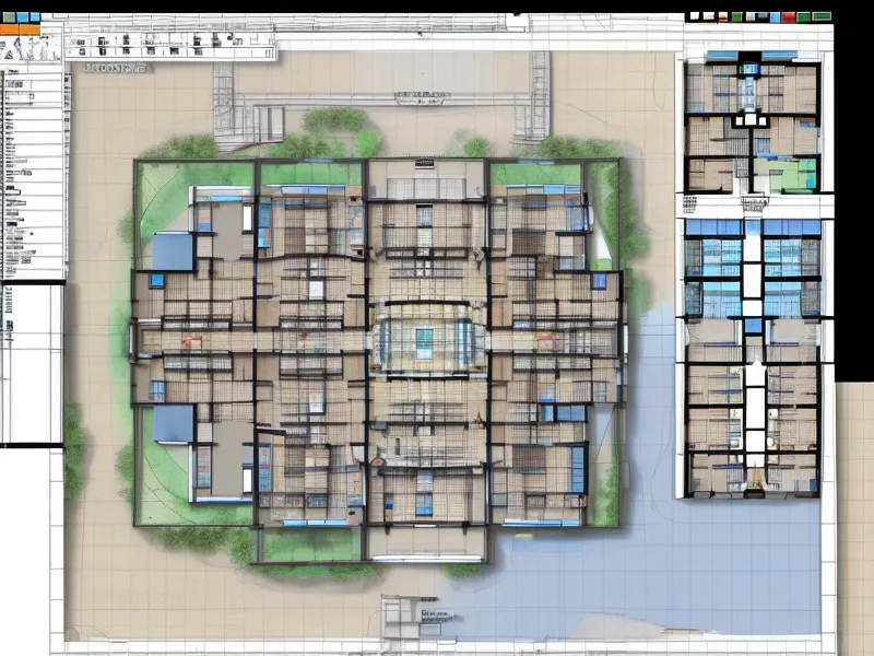 Detalle de una planta arquitectónica compleja en la pantalla de AutoCAD.