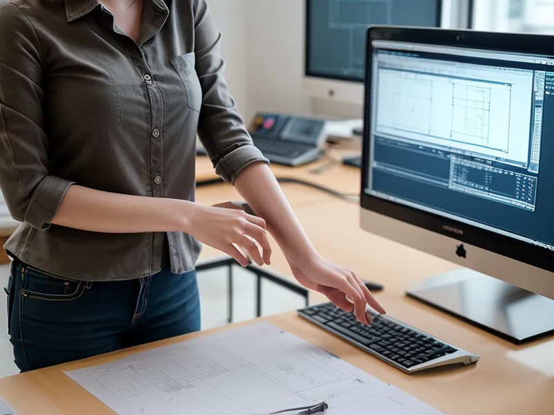 Mano de un profesional configurando capas y grosores de línea en AutoCAD.