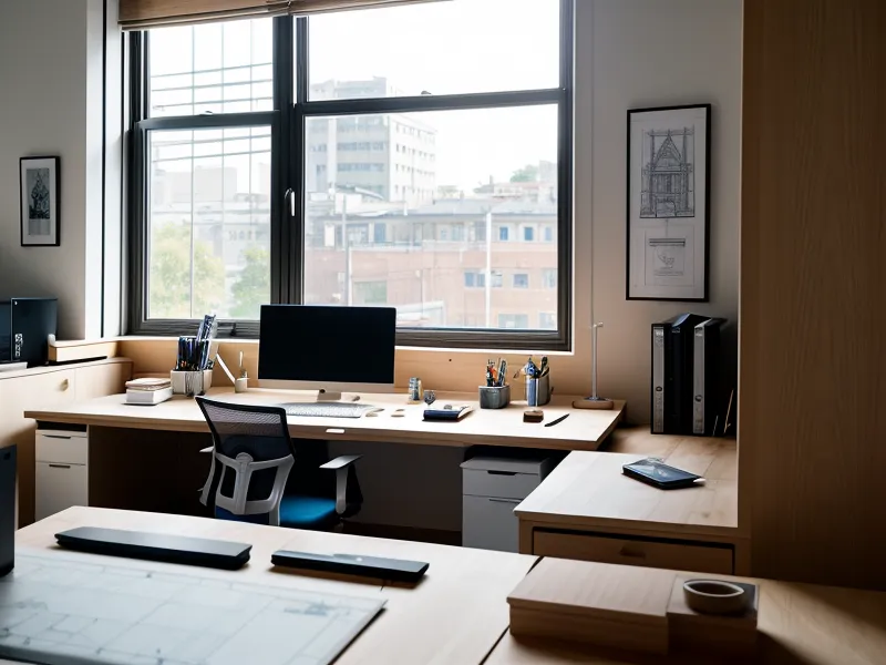 Arquitecta de un despacho externo revisando con satisfacción los planos técnicos recibidos de un freelance de CAD arquitectónico